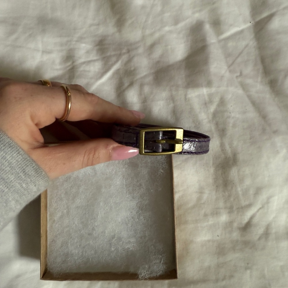 Elegant Purple Leather Belt Bracelet